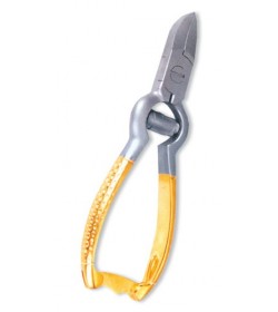 Nail Cutter, Puffer Spring w/lock. Half Gold.