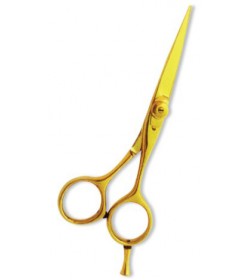 Professional Hair Cutting Scissor with razor edge. Multicolor Coating. Three Rings with screw adjust