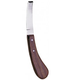 Left-Handed Hoof Knife With Wooden Handle
